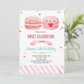 Cute macaroon theme party invitation einladung (Stehend Vorderseite)