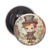 Cute Mad Hatter Whimsical Wonderland Woodland Art Flaschenöffner (Vorderseite)
