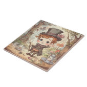 Cute Mad Hatter Whimsical Wonderland Woodland Art Fliese (Seite)
