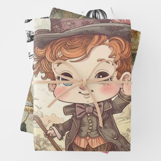 Cute Mad Hatter Whimsical Wonderland Woodland Art Geschenkpapier Set (Beispiel)