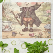 Cute Mad Hatter Whimsical Wonderland Woodland Art Geschirrtuch (Gefaltet)