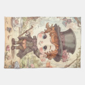 Cute Mad Hatter Whimsical Wonderland Woodland Art Geschirrtuch (Horizontal)