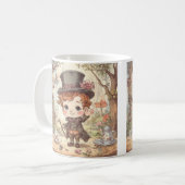 Cute Mad Hatter Whimsical Wonderland Woodland Art Kaffeetasse (Vorderseite Links)