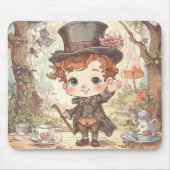 Cute Mad Hatter Whimsical Wonderland Woodland Art Mousepad (Vorne)