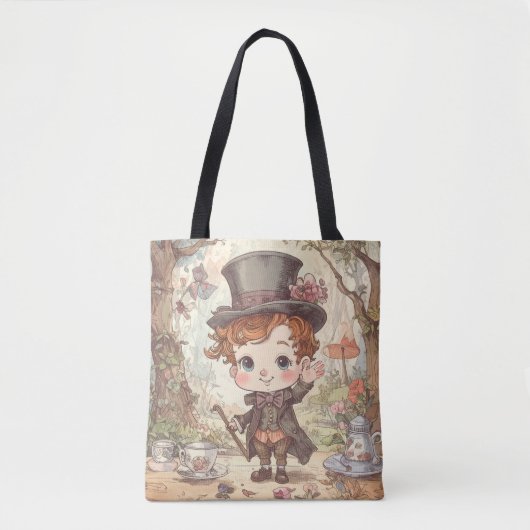 Cute Mad Hatter Whimsical Wonderland Woodland Art Tasche (Vorderseite)