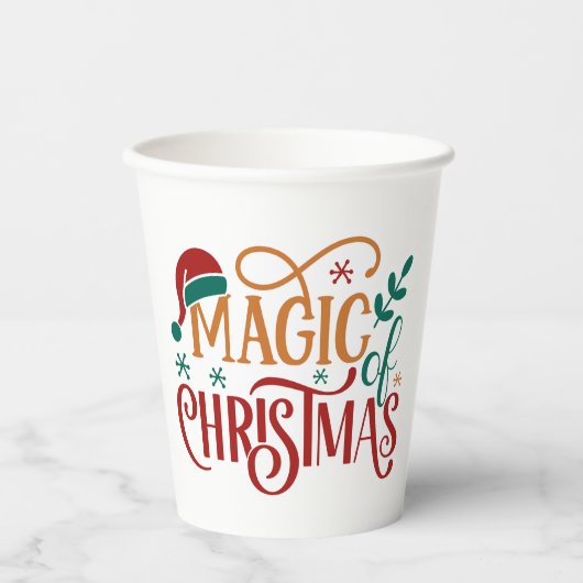 Cute 'Magic of Christmas'  Pappbecher (Vorderseite)