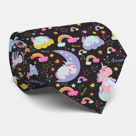 Cute magical dreams unicorn pattern krawatte (Gerollt)