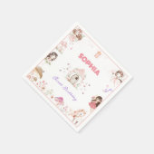 Cute Magical Fairy 1st Birthday Paper Napkins Serviette (Ecke)