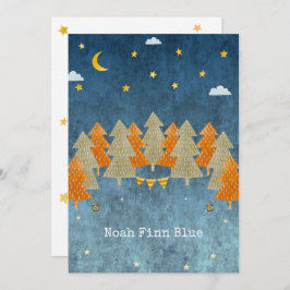 Cute Magical Forest Trees And Stars Card Einladung