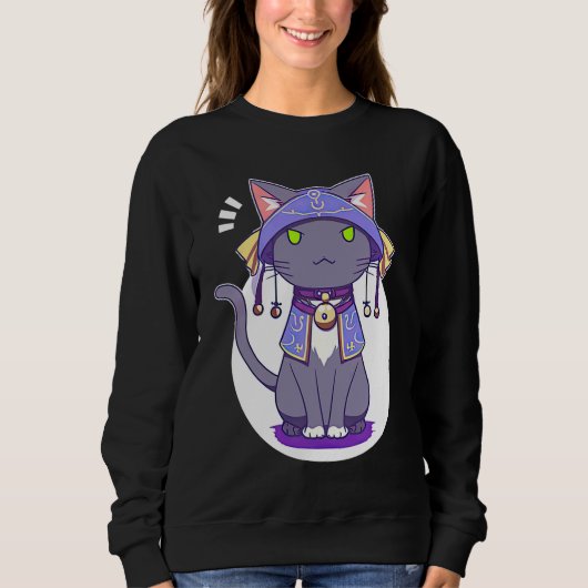 Cute Magical Kitty Unleash Your Fantasy Power with Sweatshirt (Vorderseite)