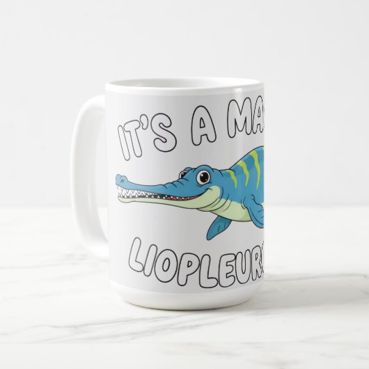 Cute Magical Liopleurodon Fantasy Prähistorischer  Kaffeetasse (Vorderseite Links)