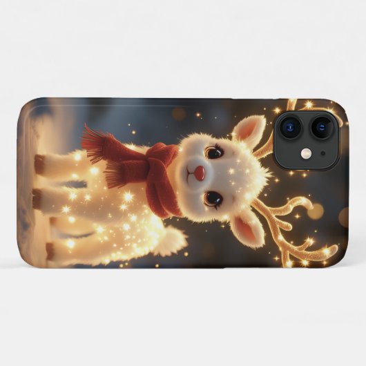 Cute Magical Reindeer with Sparkling Lights Case-Mate iPhone Hülle (Rückseite (Horizontal))