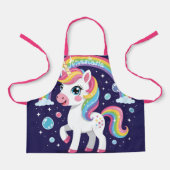 Cute Magical Sparkly Galaxy Unicorn Rainbow Schürze (Vorderseite)