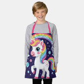 Cute Magical Sparkly Galaxy Unicorn Rainbow Schürze (Getragen)