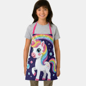 Cute Magical Sparkly Galaxy Unicorn Rainbow Schürze (Insitu)