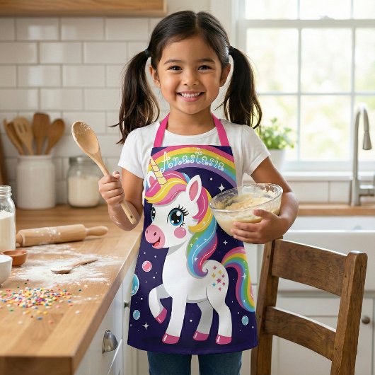 Cute Magical Sparkly Galaxy Unicorn Rainbow Schürze