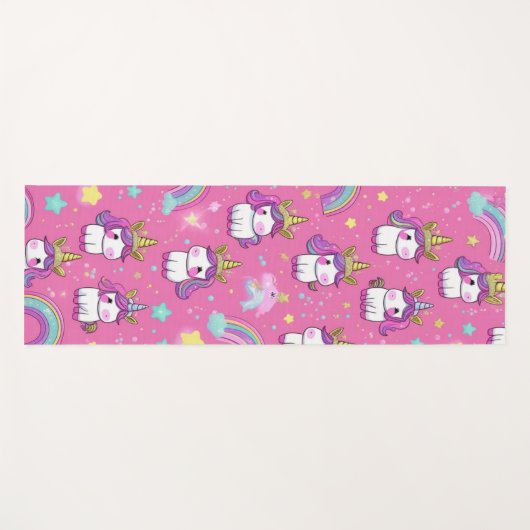 Cute magical unicorn pattern rainbow for her yogamatte (Vorderseite (Horizontal))