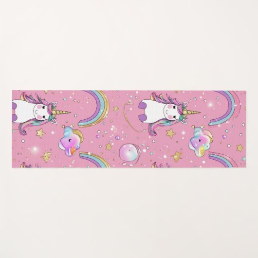Cute magical unicorn pattern rainbow for her yogamatte (Vorderseite (Horizontal))