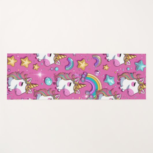 Cute magical unicorn pattern rainbow for her yogamatte (Vorderseite (Horizontal))