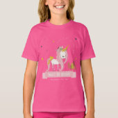 Cute Magical Unicorn Pink Yellow Kids Birthday T-Shirt (Vorderseite)