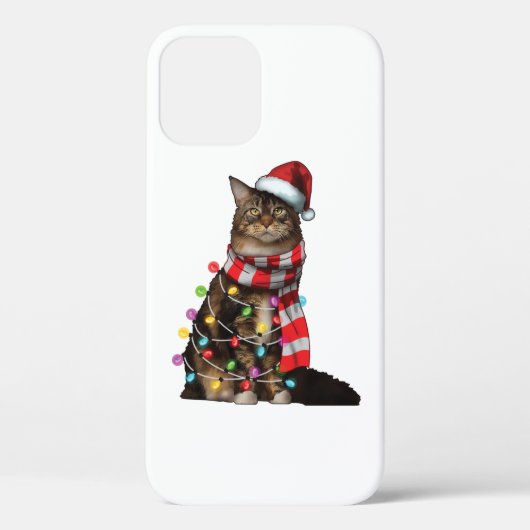 Cute Maine Coon Cat Funny Xmas Holiday Gift Case-Mate iPhone Hülle (Rückseite)