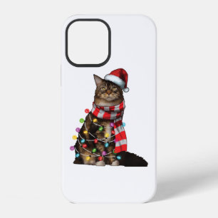 Cute Maine Coon Cat Funny Xmas Holiday Gift iPhone 12 Hülle