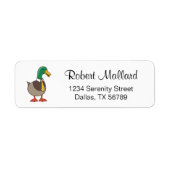 Cute Mallard Duck White Collar Tie Return Address (Vorne)