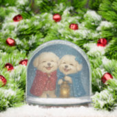 Cute Maltese Christmas Dogs in Snow Globe Schneekugeln (Weihnachten)