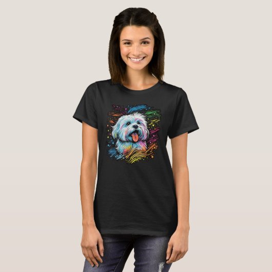 Cute Maltese Dog on Maltese dog 2 T-Shirt (Vorne ganz)