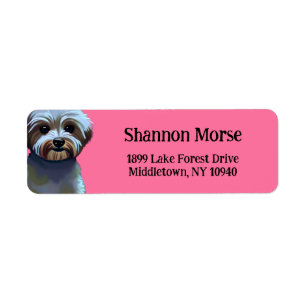 Cute Maltipoo Dog Illustration Return Address
