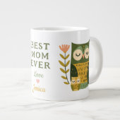 Cute Mama Owl& Owlet Best Mom Ever Mother's Day Jumbo-Tasse (Vorderseite Rechts)