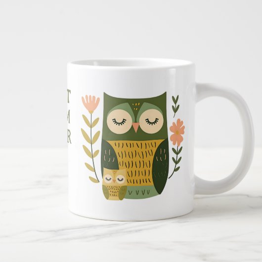 Cute Mama Owl& Owlet Best Mom Ever Mother's Day Jumbo-Tasse (Rechts)