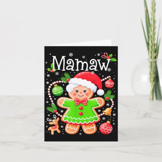 Cute Mamaw Gingerbread Family Matching Christmas C Karte (Vorderseite)