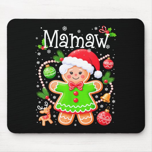 Cute Mamaw Gingerbread Family Matching Christmas C Mousepad (Vorne)