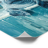 Cute Manatee in Bubble Bath Poster (Ecke)