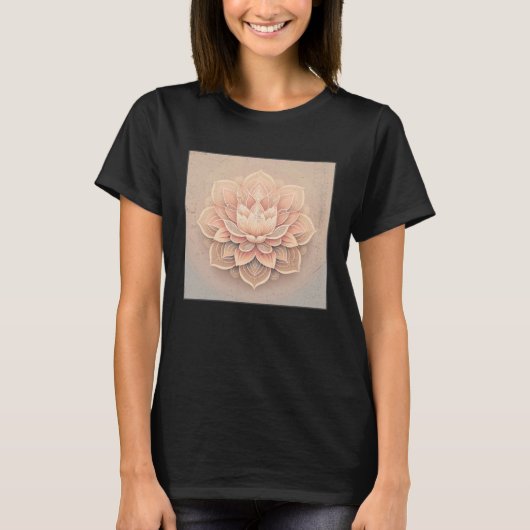 Cute Mandala Lotus Flower Illustration Unique Wome T-Shirt (Vorderseite)