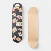 Cute Maneki Neko Japanese Lucky Cat Pattern Skateboard (Vorderseite)