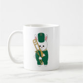 Cute Marching Band Bunny Trombone Green Gold Kaffeetasse (Links)