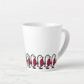 Cute Marching Robins Simple Bird Line Drawing Milchtasse (Rechte Ecke)