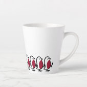 Cute Marching Robins Simple Bird Line Drawing Milchtasse (Rechts)