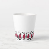 Cute Marching Robins Simple Bird Line Drawing Milchtasse (Vorderseite)