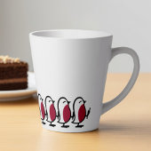 Cute Marching Robins Simple Bird Line Drawing Milchtasse