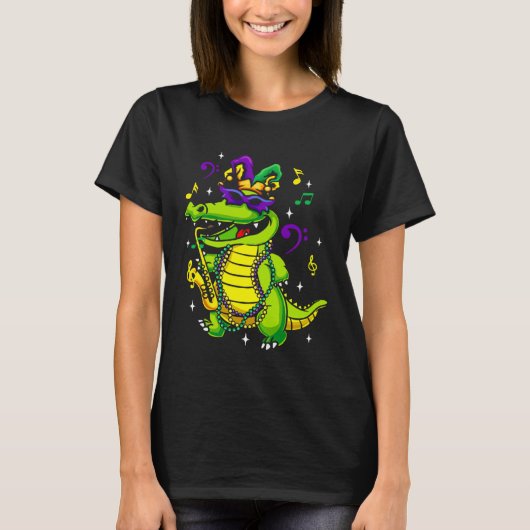 Cute Mardi Gras Alligator for Kids or Adults T-Shirt (Vorderseite)