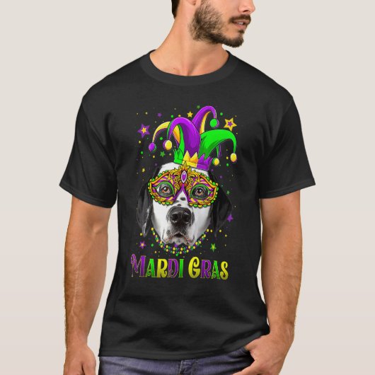 Cute Mardi Gras Carnival Dalmatian Dog Mardi Gras T-Shirt (Vorderseite)