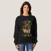 Cute Mardi Gras Carnival English Bulldog Dog Mardi Sweatshirt (Vorne ganz)