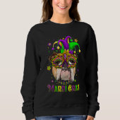 Cute Mardi Gras Carnival English Bulldog Dog Mardi Sweatshirt (Vorderseite)