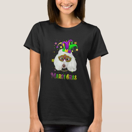 Cute Mardi Gras Carnival Poodle Dog Mardi Gras T-Shirt (Vorderseite)