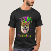 Cute Mardi Gras Carnival Shiba Inu Dog Mardi Gras T-Shirt (Vorderseite)