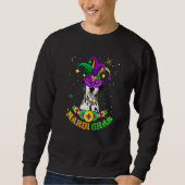 Cute Mardi Gras Dalmatian Dog Dad Dog Mom Mask Bea Sweatshirt (Vorderseite)