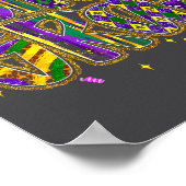 Cute Mardi Gras Fat Coquette Bow Tuesday Kids Girl Poster (Ecke)